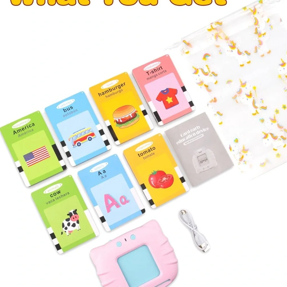 Spanish Talking Flash Cards for Toddlers 2 3 4 5 6 - Spanish Learning Toys